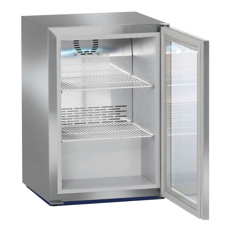 Kühlschrank mit Glastür, Edelstahl